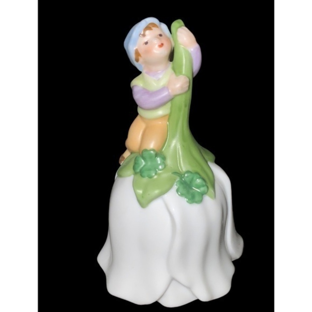 Avon 1983 Vintage Collector Porcelain Elf Sitting On A Flower Bell 4.5”